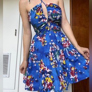 Anthropologie Emily floral halter dress